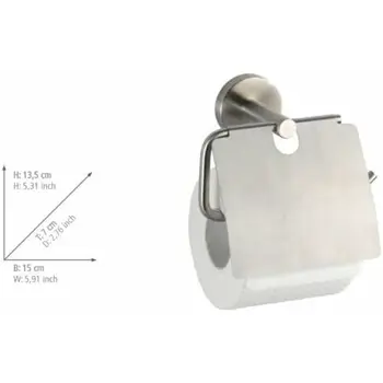 Toilet Roll Holder Wenko bosio Stainless steel 15 x 13,5 x 7 cm