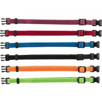 Dog collar Trixie Black Red Cobalt blue Apple M/L 22-35 cm (6 Units)