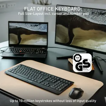 Wireless Keyboard Cherry JK-3000ES-2 Black Spanish Qwerty