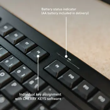 Wireless Keyboard Cherry JK-3000ES-2 Black Spanish Qwerty