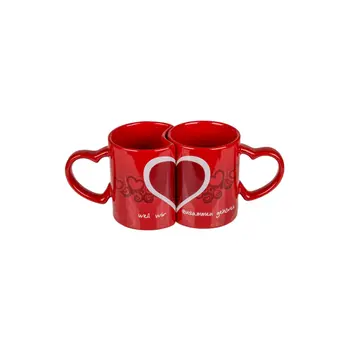 Set of Mugs Out of the Blue Red (2 Units)