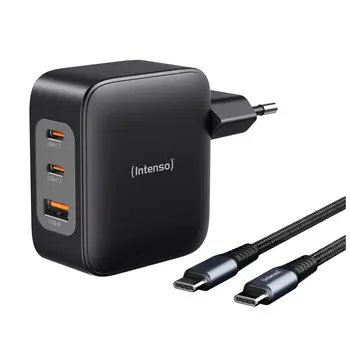 Wall Charger INTENSO GaN W100ACC Black 100 W