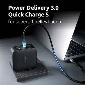 Wall Charger INTENSO GaN W100ACC Black 100 W