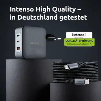 Wall Charger INTENSO GaN W100ACC Black 100 W