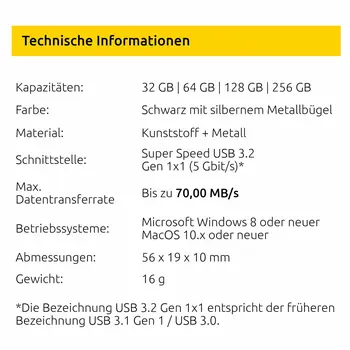 USB stick INTENSO Office Line 128 GB Black