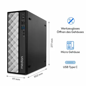 Desktop PC Medion 10025295 Intel Core i7-12650H 16 GB RAM 32 GB RAM 1 TB 1 TB SSD