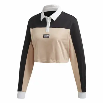 Women’s Short Sleeve Polo Shirt Adidas Originals Cropped Lady Black