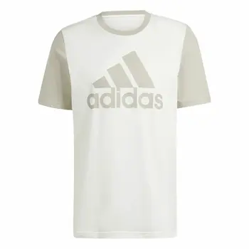 Men’s Short Sleeve T-Shirt Adidas Big Logo Single Beige