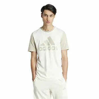 Men’s Short Sleeve T-Shirt Adidas Big Logo Single Beige