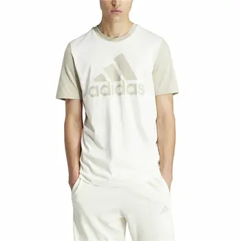 Men’s Short Sleeve T-Shirt Adidas Big Logo Single Beige