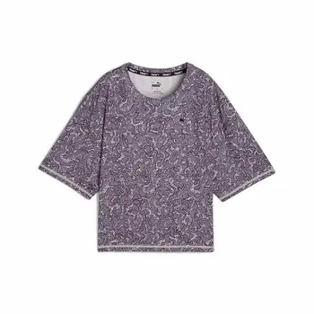 Women’s Short Sleeve T-Shirt Puma Train Favorite Aop Crop Mujer Purple