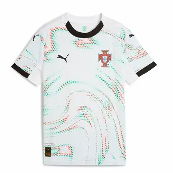 Children's Short Sleeved Football Shirt Puma Portugal Away Repl White