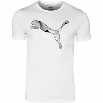 Child's Short Sleeve T-Shirt Puma Active Sports Graphic White