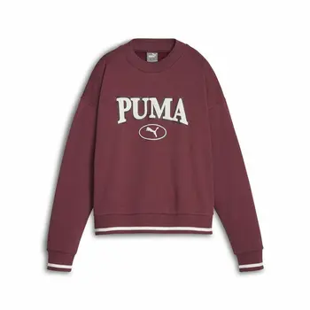 Women’s Sweatshirt without Hood Puma Squad Crew Fl Dark Red