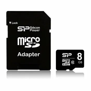 Micro SD Memory Card with Adaptor Silicon Power Elite 8GB microSDHC UHS-I 8 GB