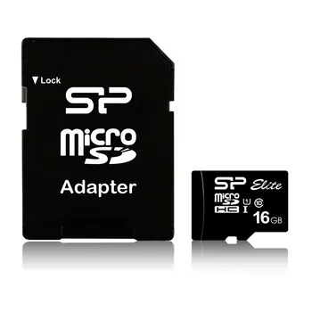 Micro SD Memory Card with Adaptor Silicon Power Elite 16 GB