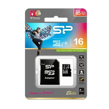 Micro SD Memory Card with Adaptor Silicon Power Elite 16 GB