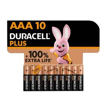 LR03 Alkaline Batteries DURACELL PLUS 1,5 V AAA 10 Pieces (10 Units)