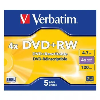 DVD+RW Verbatim 4,7 GB 4x 5 Pieces (20 Units)