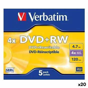 DVD+RW Verbatim 4,7 GB 4x 5 Pieces (20 Units)