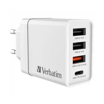 Wall Charger Verbatim White 30 W (10 Units)