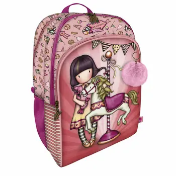 School Bag Gorjuss Fairground Carouse 34,5 x 43,5 x 22 cm Pink