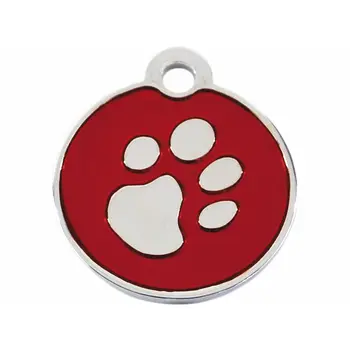 Identification plate for collar Imarc Circle Red Silver