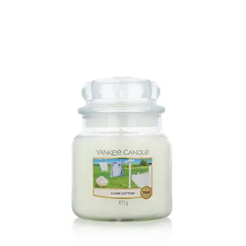 Scented Candle Yankee Candle Classic Medium Jar Candles Clean Cotton 411 g