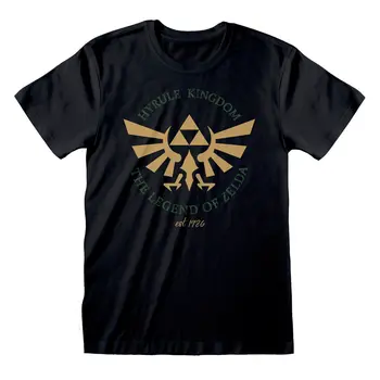 Unisex Short Sleeve T-Shirt The Legend of Zelda Hyrule Kingdom Crest Black
