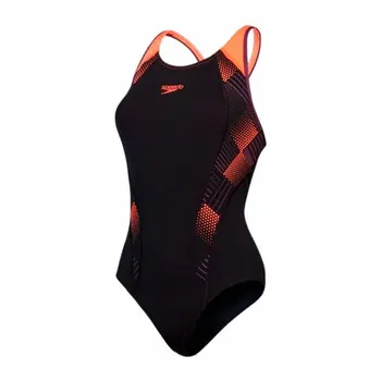 Women’s Bathing Costume Speedo Placement Laneback Black