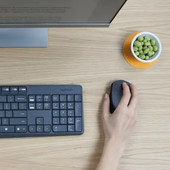 Keyboard and Wireless Mouse Logitech 920-007917 Grey