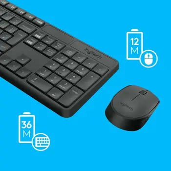 Keyboard and Wireless Mouse Logitech 920-007917 Grey