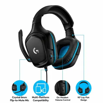 Gaming Headset with Microphone Logitech 981-000770 Blue Black