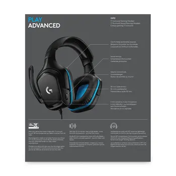 Gaming Headset with Microphone Logitech 981-000770 Blue Black