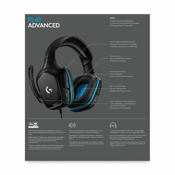 Gaming Headset with Microphone Logitech 981-000770 Blue Black
