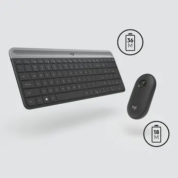 Keyboard and Mouse Logitech MK470 Grey Graphite Qwerty US