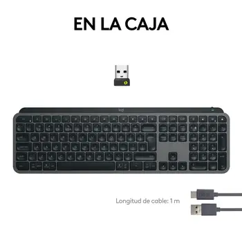 Wireless Keyboard Logitech MX Keys S Spanish Qwerty Graphite Steel