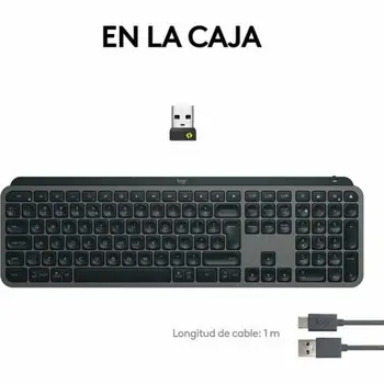 Wireless Keyboard Logitech MX Keys S Spanish Qwerty Graphite Steel