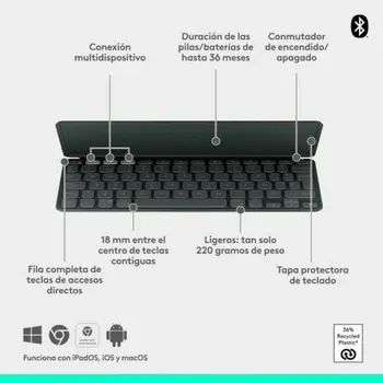 Keyboard Logitech 920-012973 Graphite Spanish QWERTY