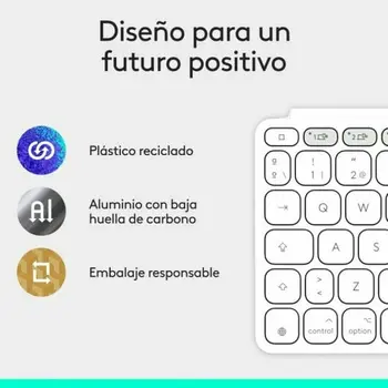 Bluetooth Keyboard Logitech 920-013011 Spanish Qwerty Grey White/Grey