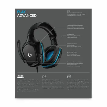 Gaming Headset with Microphone Logitech 981-000770 Blue Black