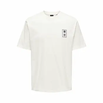 Men’s Short Sleeve T-Shirt Only & Sons Onskace Rlx White