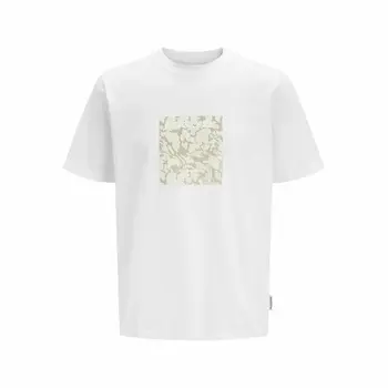 Men’s Short Sleeve T-Shirt Jack & Jones JCOTARMAC CAMO FRONT TEE 12273239 White