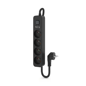 4-socket plugboard with power switch Kerg M02513 (1,5 m)