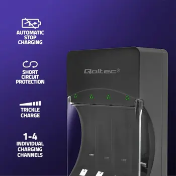 Battery charger Qoltec 50653