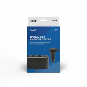 Plug adapter Savio SA-024 Black