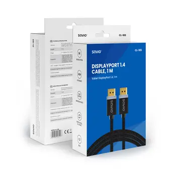 DisplayPort Cable Savio CL-165 Black 1 m