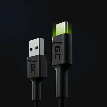 USB Cable Green Cell KABGC06 Black Green 1,2 m