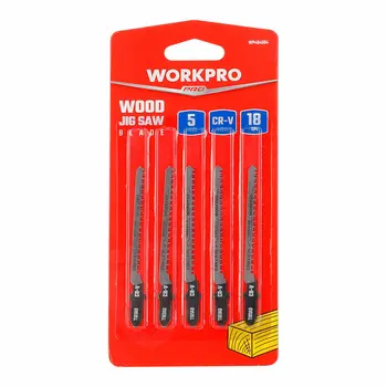 Saw Blade Workpro T101A0 Jigsaw Wood (5 Units)