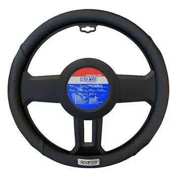 Steering Wheel Cover Sparco SPC1113BK Black Red (Ø 36 - 38 cm)